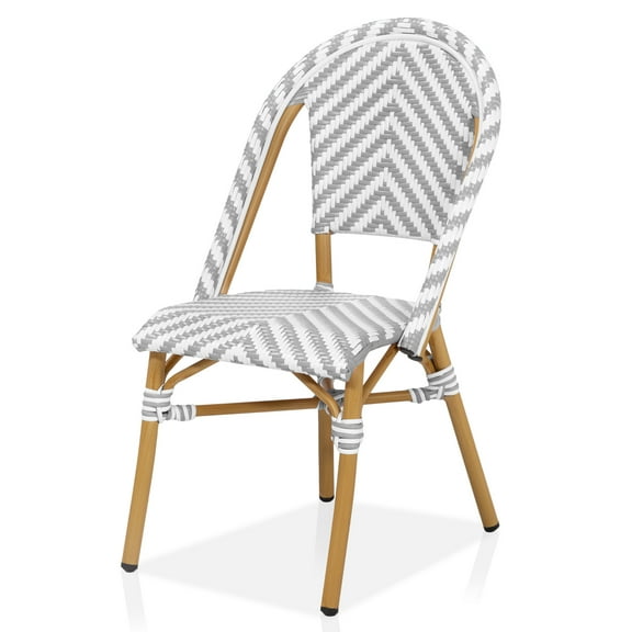 Furniture of America Acti Modern Aluminum Patio Dining Chair in Gray