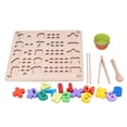 thumbnail image 2 of Number Shape Puzzle, Smooth Surface Wooden Peg Board Bead Game Math Skills Development With Silicone Bowl For Nursery ANGGREK Otros, 2 of 8