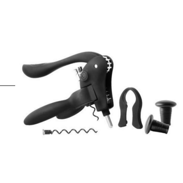 Houdini 3piece Lever Corkscrew in Black with Foil Cutter