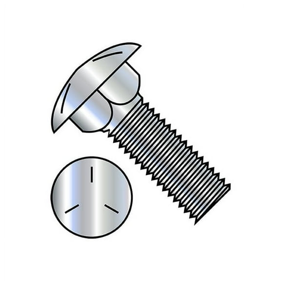 Carriage Bolt, Square Neck, Steel, Zinc Plated, 150 PK