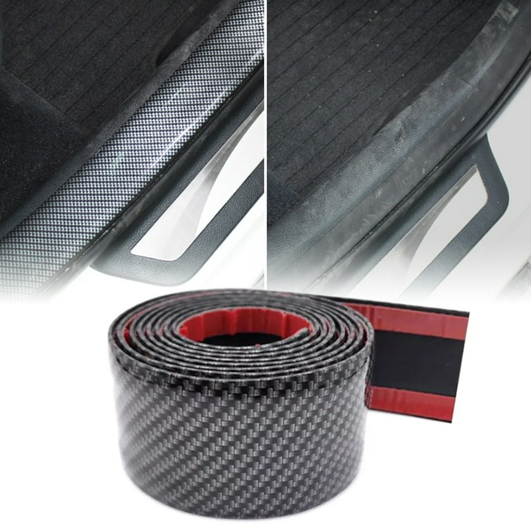 Real Carbon Fiber Threshold Strip for Tesla Model S Door Sill Strip  Protector stickers Welcome Pedal Decoration Car Accessories Color: Real carbon  fiber