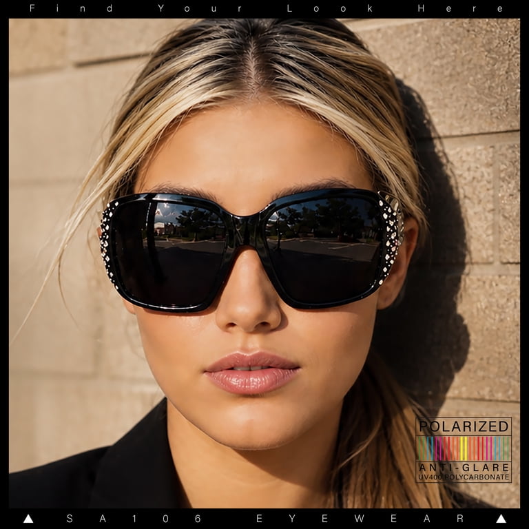 Women\'s Oversized Black Sunglasses with Pearl, rhinestones and Bee Accent‎ Amazon.com: Rodeo Queen La Cruces Womens Fashion Sunglasses  main image 3