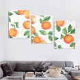 thumbnail image 4 of Shadudu Oranges Green Leaves Pattern Canvas Wall Decor Set for Living Room Bedroom Office - 3 Piece Modern Water-Resistant Artwork 12"x16"x3pcs, 4 of 6