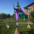thumbnail image 1 of Decorations Outdoor 5.9 Ft Animated Hovering Witch Animatronics Prop With Sound & Activated Sensor Scary Decor For Home Outside Garden Yard, 1 of 8
