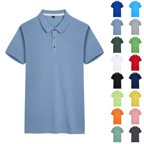 Summer Savings!YANHAIGONG Womens Quick Dry Shirts Short Sleeve,Basic Solid Athletic Women's Sports Tops,Casual Tennis Tops for Women Turndown Collar Button Shirt Tops Blouse Pullover Shirt