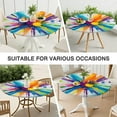 thumbnail image 7 of Colorful Double Burst Paint Pattern Round Fitted Tablecloth with Elastic Edge,Dining Table Cover Waterproof,Outdoor Round Tablecloth for Camping,Dining,Indoor and Outdoor, 7 of 7