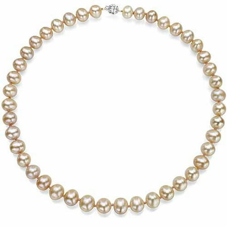 Ultra-Luster 9-10mm Pink Genuine Cultured Freshwater Pearl 18 Necklace and Sterling Silver Ball Clasp