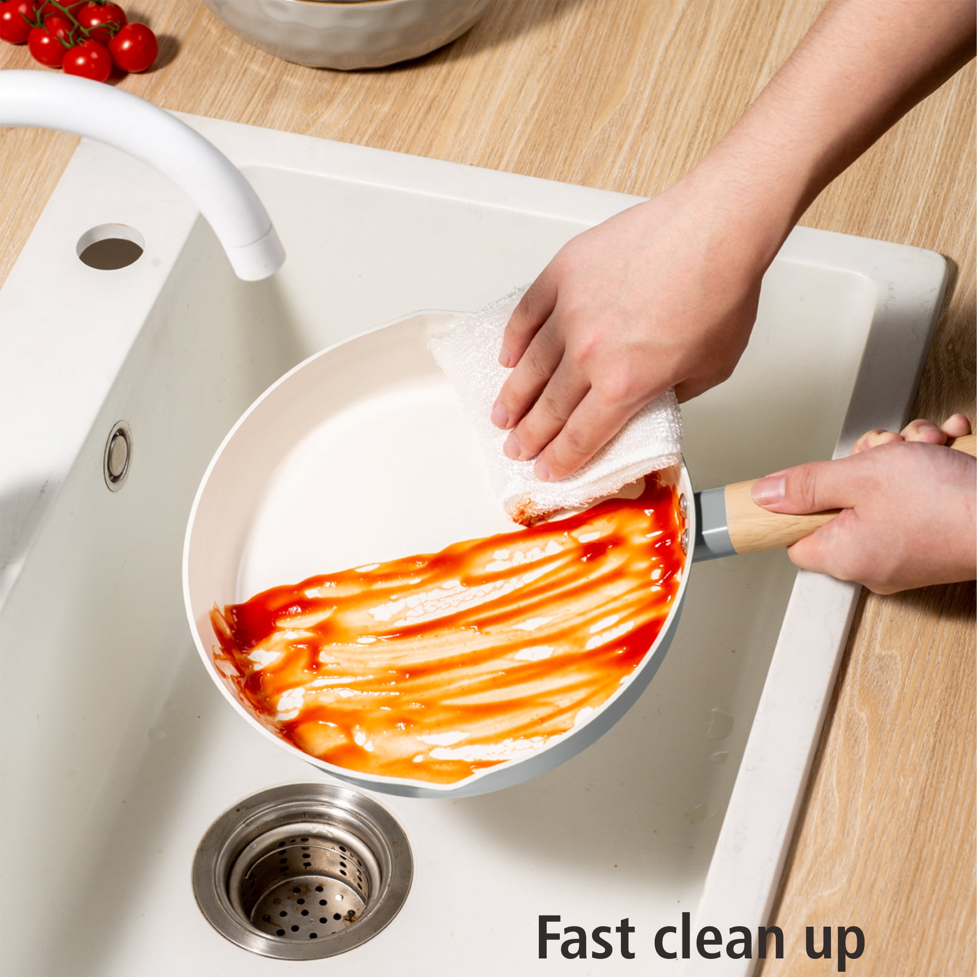 Mainstays Simplicity 10 Pcs Aluminum Nonstick Ceramic Cookware Set Sil