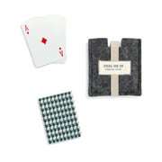 Demdaco Deal Me In Playing Cards Blue Houndstooth 4 x 3 Felt Travel Game Set