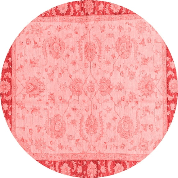 Ahgly Company Indoor Round Oriental Red Traditional Area Rugs, 4' Round