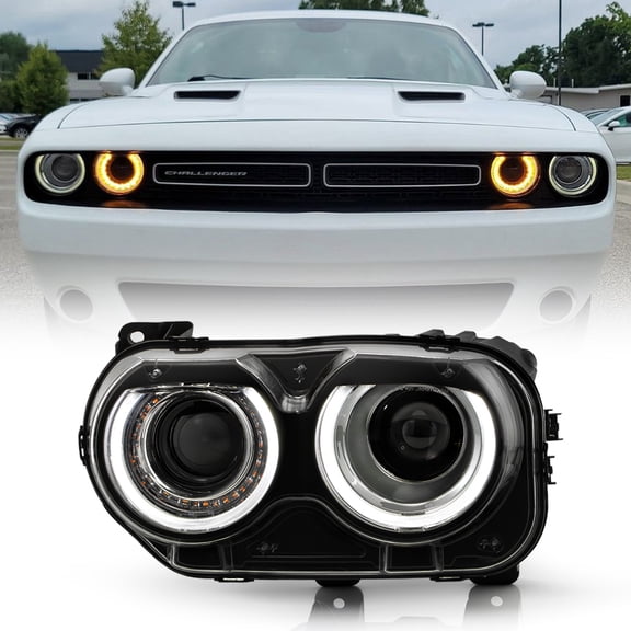 2015-2022 Dodge Challenger Halogen w/LED DRL Projector Headlight Driver Side LH