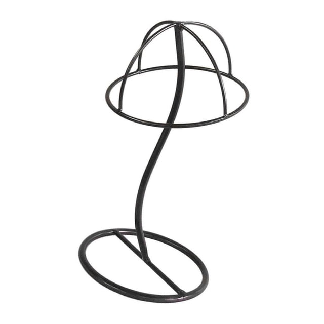 Qarigey 12'' Metal Wigs Holder Stand Caps Display Hats Hanger Holder Rack Cuidado del cabello Negro