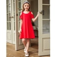 thumbnail image 3 of Arshiner Girls Casual Dress Short Sleeve Holiday Pockets Dresses Elegant, 3 of 8
