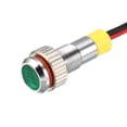 thumbnail image 1 of Unique Bargains Signal Indicator Light AC/DC 24V 6mm Green LED Metal Shell 5Pcs, 1 of 4