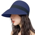 thumbnail image 4 of HuangHuanChen Women's Beach Hat Sun Hats Visor for Women Straw Beach Hat Adjustable Wide Brim Packable for Summer Travel UPF 50+ Sun Hat, 4 of 4