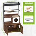 thumbnail image 2 of Studyset Cat Litter Box Enclosure with Shelf,Hidden Litter Box Furniture,Large Cat Hidden Furniture Wooden Litter Box Cabinet Cats Washroom with House Condo,Sisal Hammock and Playing Ball, 2 of 8