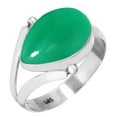 thumbnail image 1 of 925 Silver Ring For Women - Men Natural Green Onyx Stone Silver Ring Size 11 May Birthstone Simple Silver Ring Size 11 Gift For Girl Friend On Valentine's Day 925 Gemstone Silver Jewelry, 1 of 5
