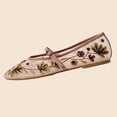 thumbnail image 3 of Mocassins pour Femmes, Chaussures Plates Décontractées avec Maille Brodée Florale, Semelle Souple Intérieur Extérieur, 3 of 8