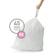 thumbnail image 4 of simplehuman Code M Custom Fit Drawstring Trash Bags, 60 Count, 45 Liter / 12 Gallon, White, 4 of 5