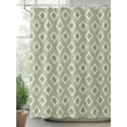 thumbnail image 2 of Fsddascl Sage Green Boho Geometric Shower Curtain Set - 54" x 78" Washable Bathtub Curtain with 12 Hooks, Country Abstract Pattern Waterproof Fabric Stall Shower Curtains for Bathroom/Bathtub Décor, 2 of 6