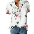 thumbnail image 2 of UANWENN Blouse Imprimée Grande Taille pour Femmes Chemise à Poche Manches Courtes Décontractée T-Shirts Femmes Chemise de Compression Dames Chemises de Football Grande Taille Col Roulé Manches Longues, 2 of 8