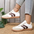 thumbnail image 5 of Domuza Women’s Retro Color Block Sneakers, Low Top Lace Up Flat Casual Walking Shoes Non-Slip Athletic Footwear White 8.5（EU-41）, 5 of 5