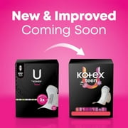 U by Kotex Balance Teen Ultra Thin Overnight Pads with Wings, 24 Ct