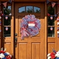 thumbnail image 4 of Nkmbld 4th of July Wreath, Patriotic Wreaths Independence Day Flag Garland Red White Blue Flower Wreath for Memorial Day Flag Day Indoor Outdoor Decor, 4 of 8