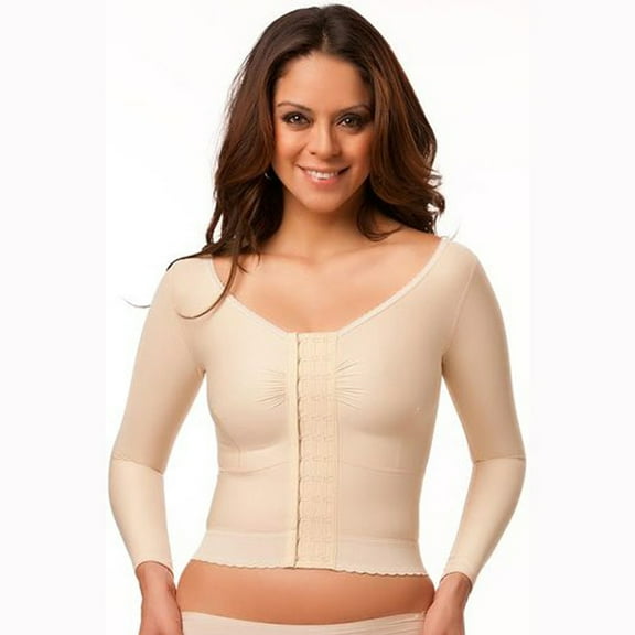 Isavela VS03 - LS Waist Length Vest with Long Sleeves - XS - Beige