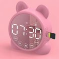 thumbnail image 5 of Children's Bluetooth Alarm Clock with Mirror Display and Sleep Trainer Functionality Pink Digital Timer for Bedside Use, 5 of 5
