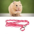 thumbnail image 4 of Arnés para hámster Correa trasera Ardilla con cordón de campana Rata para mascotas Cuerda de entrenamiento para caminar al aire libre (color de botón ajustable al azar) Rosa, 4 of 5