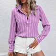 thumbnail image 2 of Kaemgyyd Womens Button down Shirts Casual Striped Long Sleeve Collared Office Work Blouses Tops Fall Fashion Clothing, 2 of 7