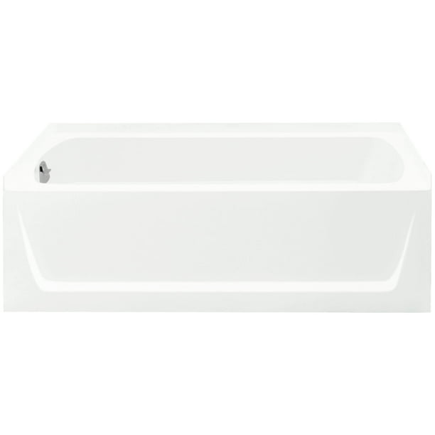White Bath Tub With Left Hand Drain, 48 Inch Bathtub Left Drain