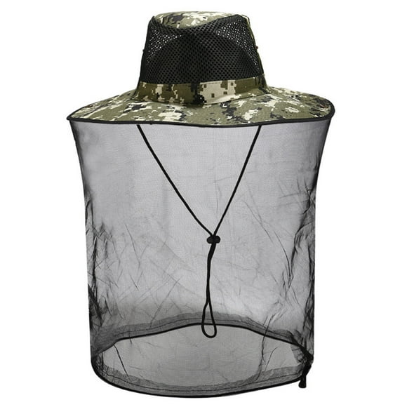 Pavied Bucket Hats Sun Hats Fisherman's Hat Men's And Women's Outdoor Netting Face Mountaineering Fishing Hat Sun Drying Hat Visor Hats Hats for Men Black One Size