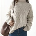 thumbnail image 3 of sweethay Suéter de invierno de cuello alto de manga larga para mujer, suéter de estilo informal para niñas, jersey de fiesta, ropa cálida de Prendas para la parte del cuerpo S, 3 of 6