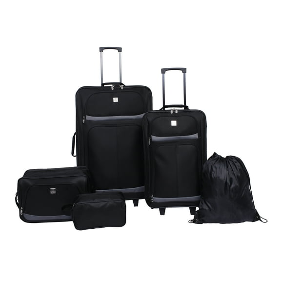 Protege 5 Piece 2-Wheel Luggage Value Set, Includes Checked and Carry On Luggage