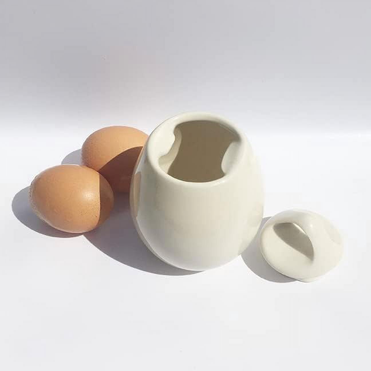 AggCoddler - Scandinavian Stoneware Egg Coddler with Simple Screw Lid - Updated Minimalist Design Egg Poacher Cooker for Quick and Easy Breakfast or Elegant Display - Made in the EU (Sussi (Tall))
