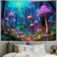 thumbnail image 2 of PRATYUS Fantasy Mushroom Tapestry  Neon Glow Forest Tapestry Wall Hanging Magical Landscape Wall Art for Bedroom - Multi Size Painting, 2 of 6