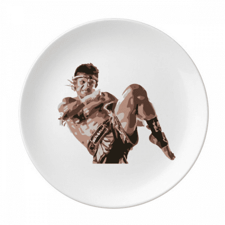 

Live Muay Thai Martial Arts Competition Plate Decorative Porcelain Salver Tableware Dinner Dish