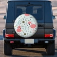 thumbnail image 3 of Kdxio Cute Flamingo for Tire Cover Wheel Protectors Tyre Covers Weatherproof Wheel Covers Universal Fit for Trailer Rv SUV Truck Camper Travel Trailers 17 inch, 3 of 8