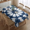 thumbnail image 2 of Blue Tie Dye Star Pattern Rectangle Tablecloth 60"x84",Waterproof Polyester Rectangle Table Cloth, Wipeable Spillproof Polyester Tablecloth for Dining, Camping, Indoor and Outdoor, 2 of 5