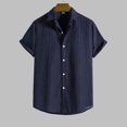 thumbnail image 2 of Durtebeua Mens Casual Short Sleeve Button Down Shirts Regular Fit Hawaiian Summer Shirts Blue,M, 2 of 4