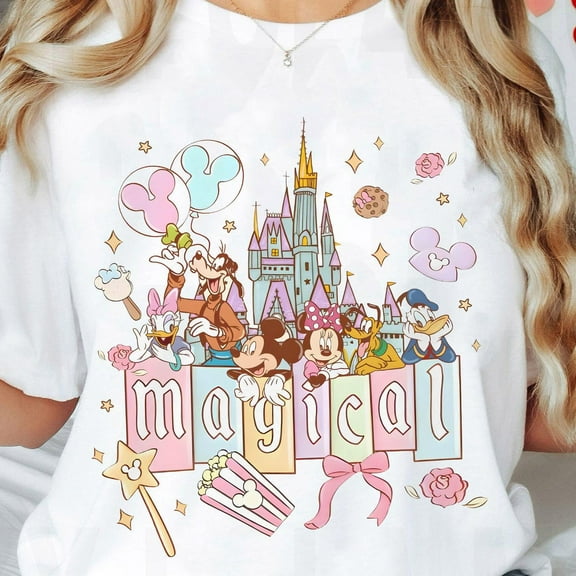 My First Disney Trip 2025 Matching Shirt Disney Castle Mickey And Friends Magical Pastel Tshirt Disneyland Family Holiday Vacation 2025 Trips-5Xl Shirt