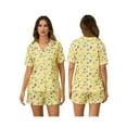 thumbnail image 2 of Michellecmm  Women 2 Piece Lounge Set Short Sleeve Lapel Goblet Print Shirt Shorts, 2 of 9