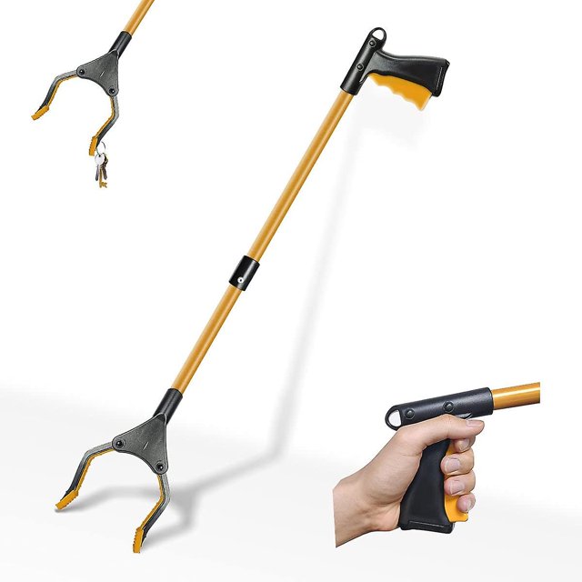 Herramientas de recogida de aluminio, pinza plegable de 81 cm, abrazadera telescópica de goma larga oso de fresa Electrónica