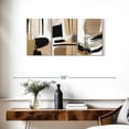 thumbnail image 3 of Elephant Stock Beige Modern Abstract Triptych Wall Art - Horizontal Multi Panel Canvas - Living Room Wall Decor - Abstract Multi Panel - Brown And White Decor - 38" x 18", 3 of 8