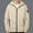 Beige, variant on USSUMA Waterproof Jacket Windbreaker Men Long Sleeved Hooded Pocket Full Zip Coat Comfy Solid Color Loose Outerwear Mountaineering Fall Top