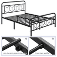 Shop Easyfashion Aubrey Vintage Metal Chevron Platform Bed, Queen, Black Great Prices Await