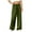 Army Green, variant on Satin Pants for Women Pleated Casual High Waist Pull On Flowy Silk Pants Light Breathable Baggy Trendy Long Trousers, S-2XL