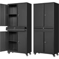 thumbnail image 6 of Letaya Metal Garage Storage Cabinet with Wheels,72“ Rolling Tool Cabinet with 4 Door Lock-Adjustable Shelves and Drawer for Garage Home Office Utility Room (White with Wheels), 6 of 11